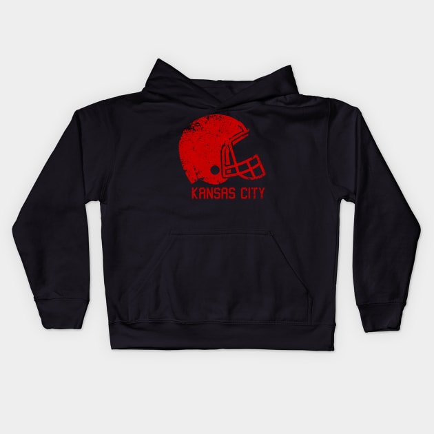 Kansas city chiefs Retro Helmet Kids Hoodie by FootballBum